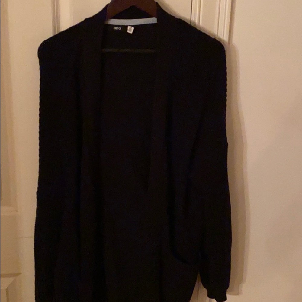 Black Urban Open Sweater